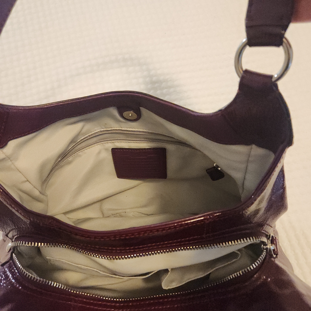 Coach Burgundy Leather Shoulder Bag - Picture 6 of 8